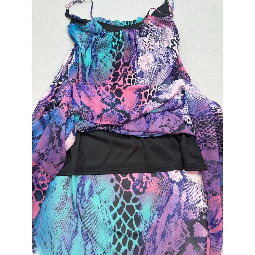 Show Me Your Mumu Snake Print Maxi Dress Multicolor Teal Purple Pink Size Medium - Picture 7 of 11